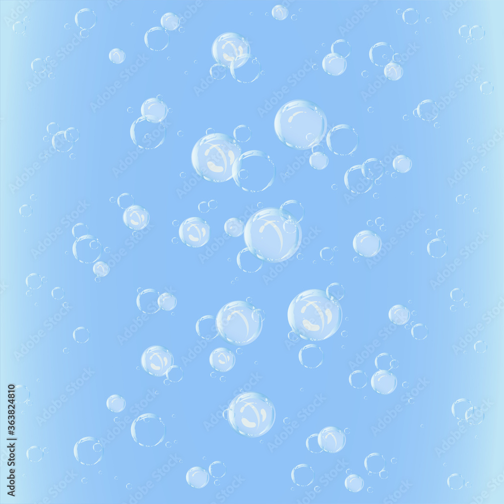 air bubbles in blue water vector illustration