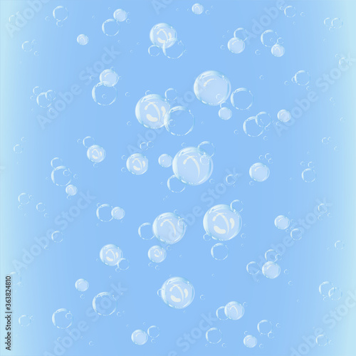 air bubbles in blue water vector illustration