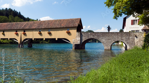 Brücke zur Klosterinsel Rheinau photo