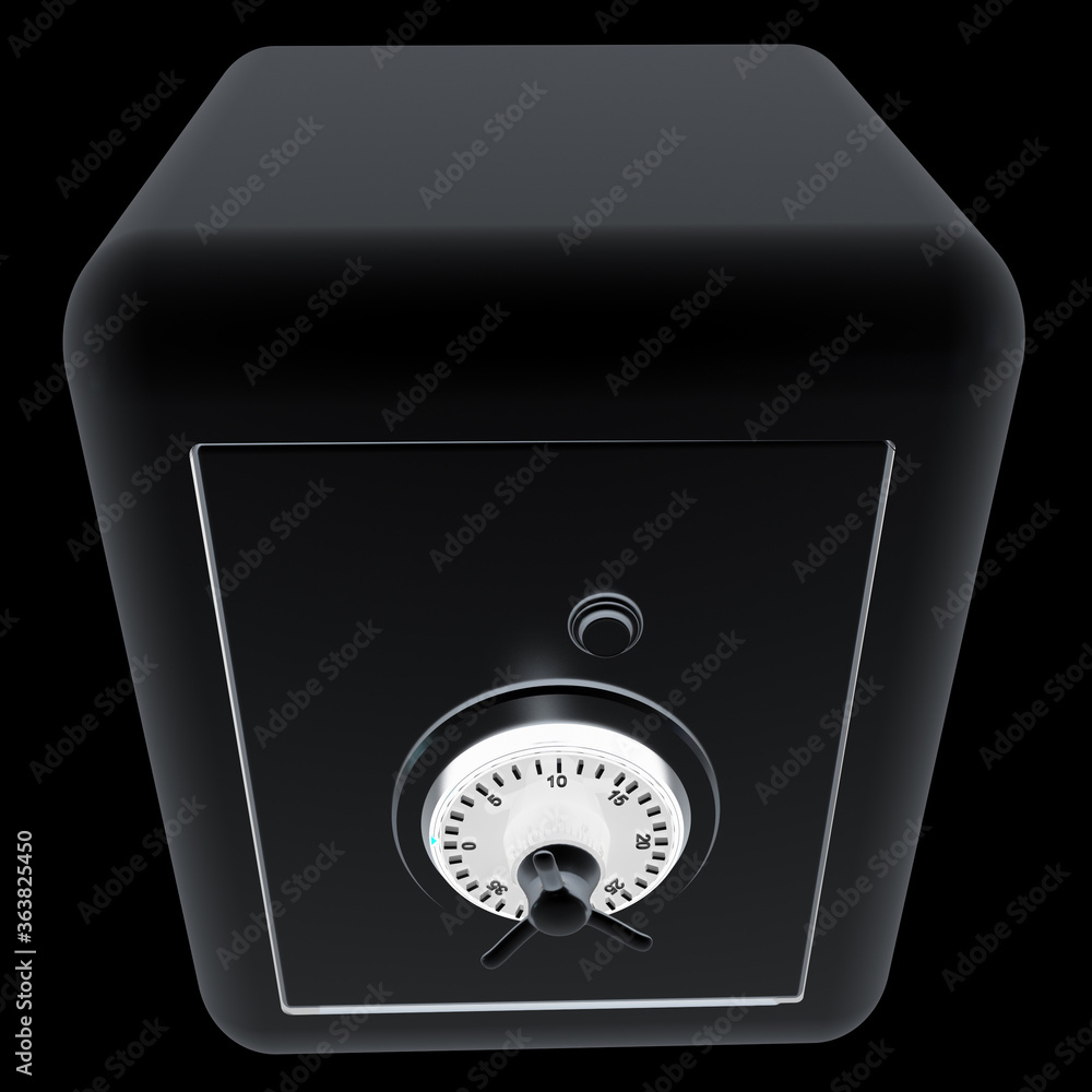 Safe. 3d render. On a black background. Safe. 3d render. On a black background.