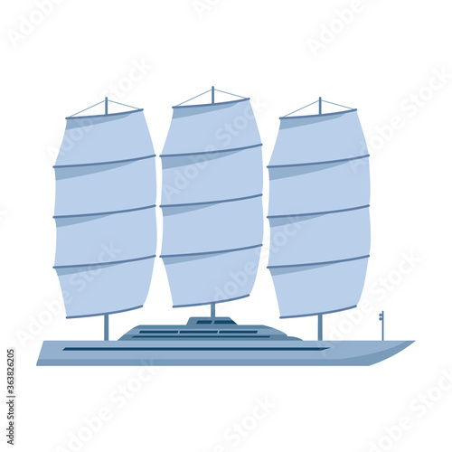Sail yacht vector icon.Cartoon vector icon isolated on white background sail yacht.