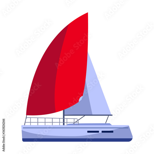 Sail yacht vector icon.Cartoon vector icon isolated on white background sail yacht.