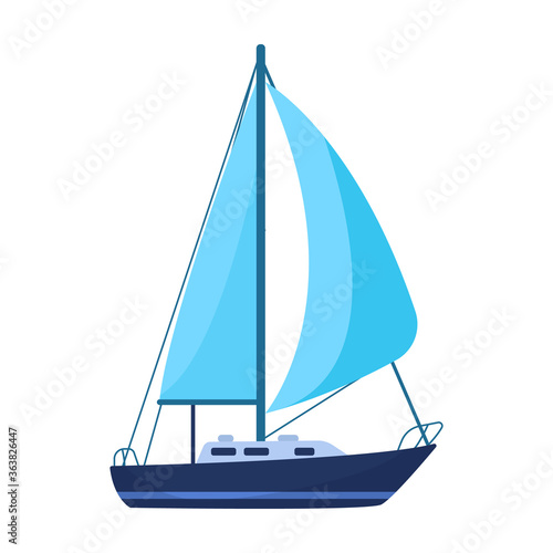 Sail yacht vector icon.Cartoon vector icon isolated on white background sail yacht.
