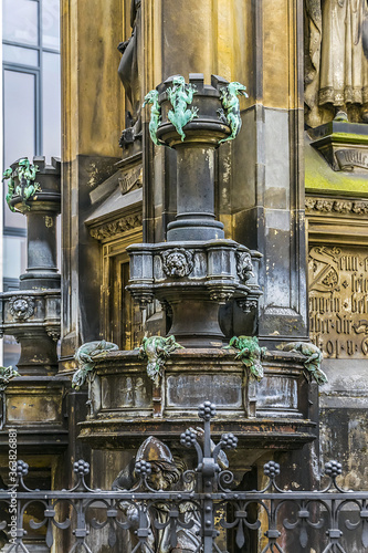 Cholerabrunnen (Cholera Fountain, 1846) is a neo-Gothic fountain. He stands in Dresden on Sophie Street. Germany. photo