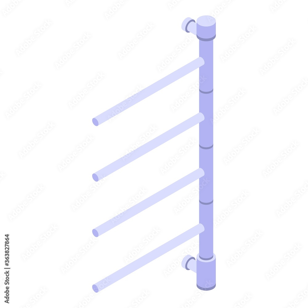 Pipe heated towel rail icon. Isometric of pipe heated towel rail vector ...