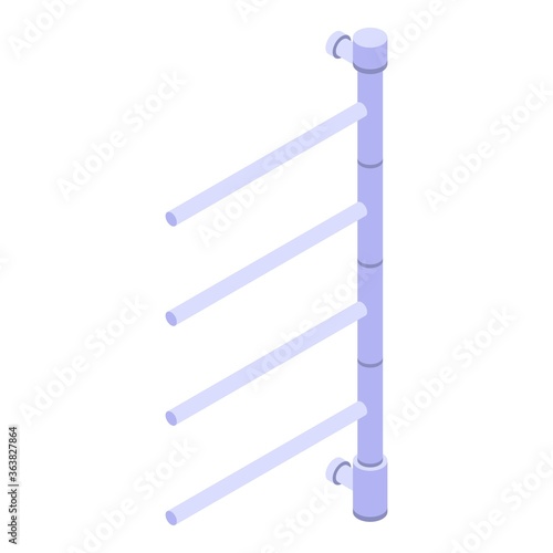 Pipe heated towel rail icon. Isometric of pipe heated towel rail vector icon for web design isolated on white background
