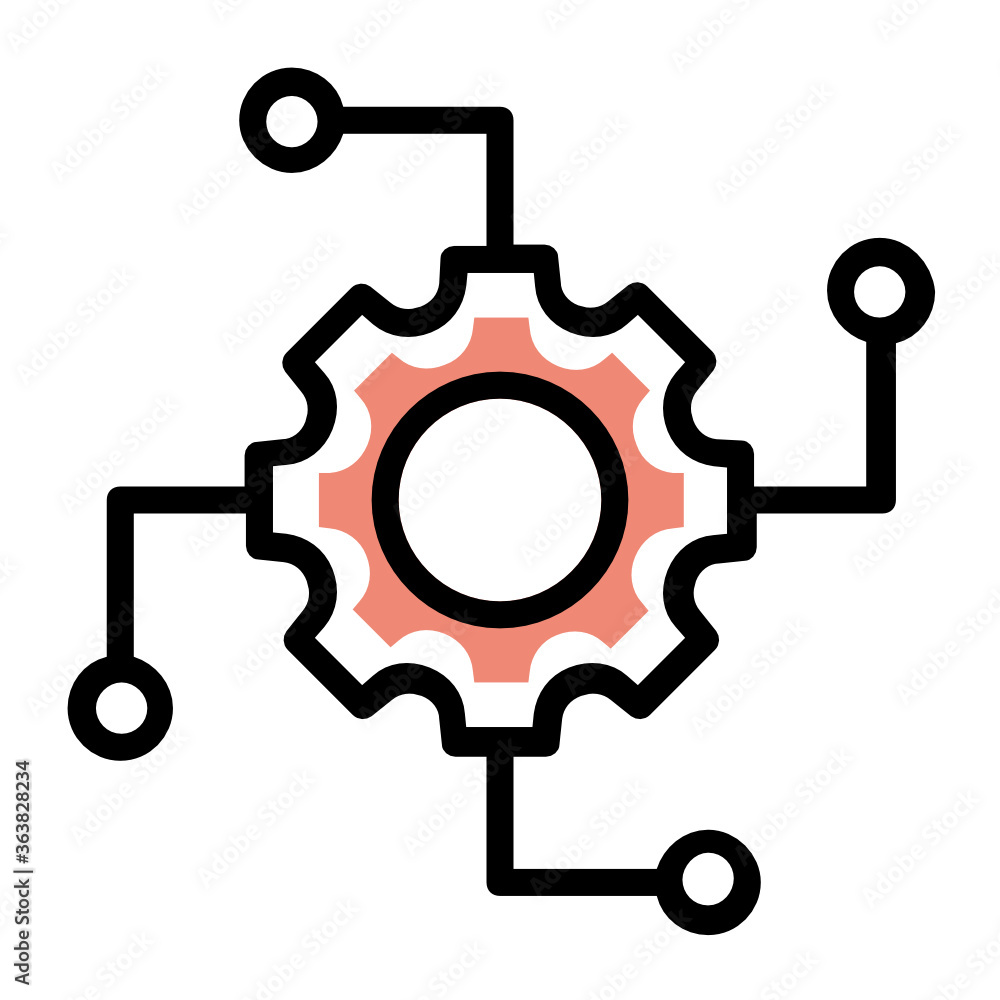 Digital connectivity with modern settings concept, server engineering vector color icon design, big data symbol on white background Digital connectivity with modern settings concept, server engineering vector color icon design, big data symbol on white background