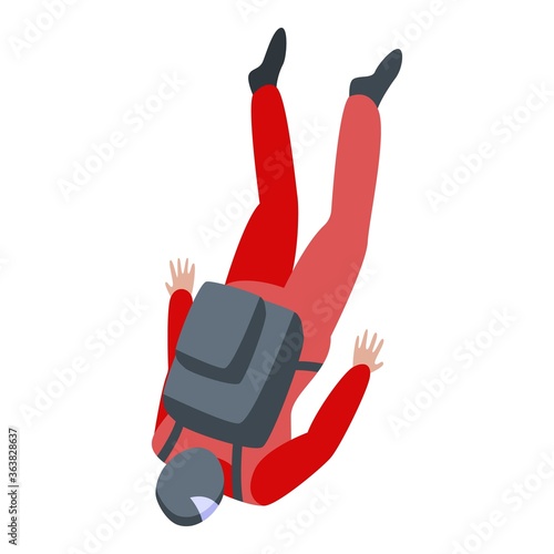 Parachuter fall icon. Isometric of parachuter fall vector icon for web design isolated on white background