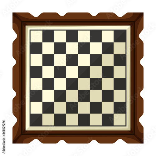 Chess game cartoon vector icon.Cartoon vector illustration of cheesboard. Isolated illustration of chess game icon on white background. photo