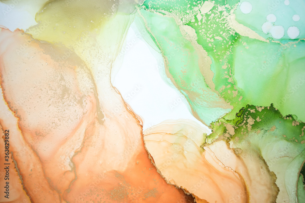 Fototapeta premium Alcohol ink. Style incorporates the swirls of marble or the ripples of agate. Abstract painting, can be used as a trendy background for wallpapers, posters, cards, invitations, websites.