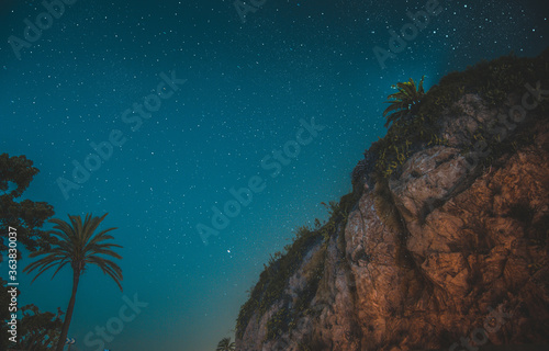 tropical island in the night