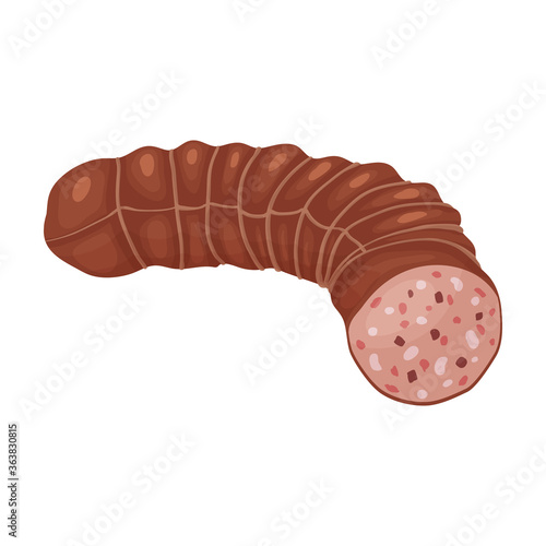 Sausage vector icon.Cartoon vector icon isolated on white background sausage.
