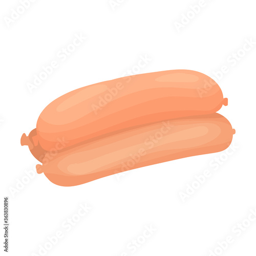 Sausage vector icon.Cartoon vector icon isolated on white background sausage.
