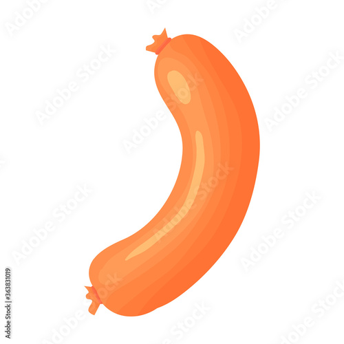 Sausage vector icon.Cartoon vector icon isolated on white background sausage.