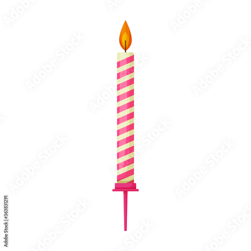 Birthday candle vector icon.Cartoon vector icon isolated on white background birthday candle.
