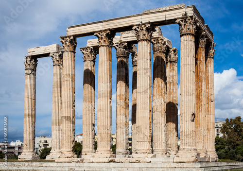 Temple of Olympian Zeus and Acropolis Hill, Athens, Greece