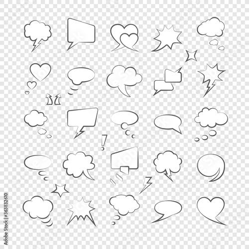 Speech comic dialogue retro thinking bubbles vintage word retro bubbly comic shapes speaking clouds halftone cartoon chat clouds comics cool design dialog drawn effect explosion expression vector set