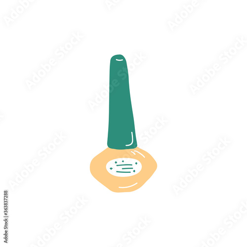 Single cosmetics sign. Sketch simple beauty icon. Eye liner, nail polish, lipgloss, liquid blush packaging. Element for print, posters, advertisement, makeup equipment. Hand drawn flat illustration