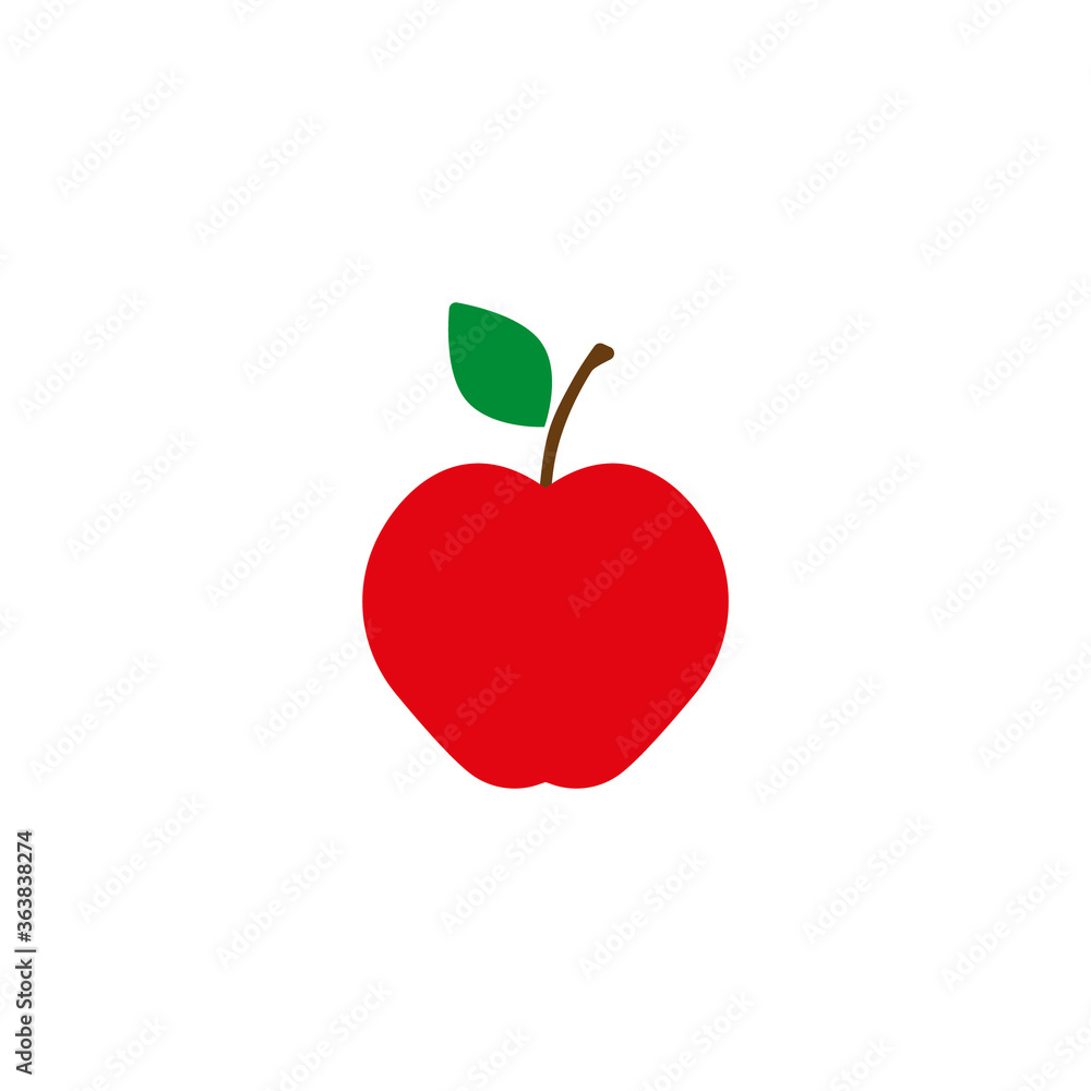 Apple. Vector illustration. Red apple on white background Apple. Vector illustration. Red apple on white background