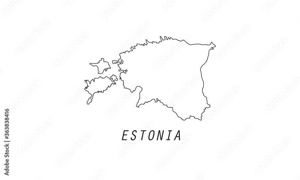 Estonia map outline country vector illustration