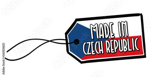 Made in Czech Republic Label on white Background.