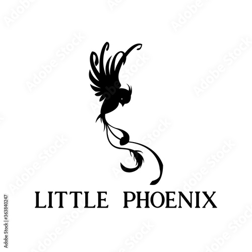 cute phoenix symbol vector. little phoenix silhouette vector.