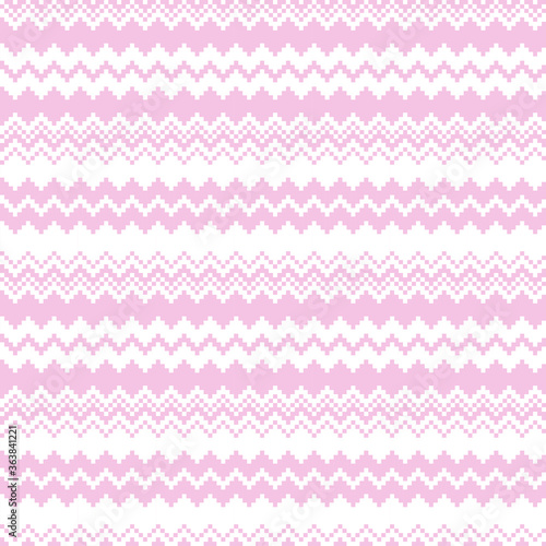 Pink Christmas fair isle pattern background for fashion textiles, knitwear and graphics