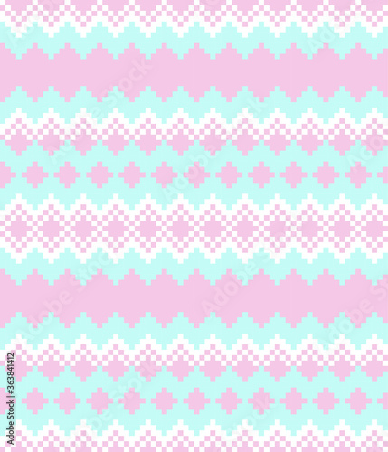 Pink Christmas fair isle pattern background for fashion textiles, knitwear and graphics