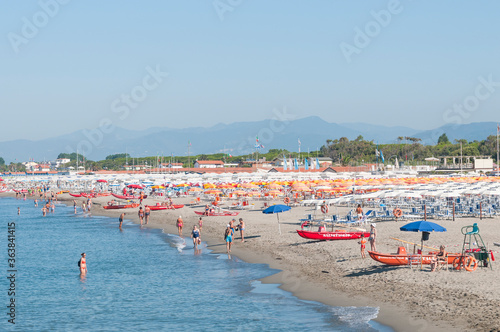 Overview of the beaches and seaside resorts of Marina di Carrara in Italy after anti-covid-19 measures