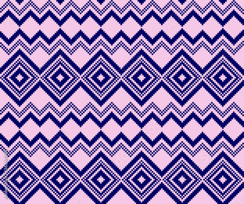 Pink Navy Christmas fair isle pattern background for fashion textiles, knitwear and graphics