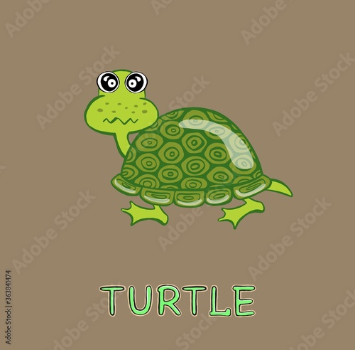 design Cute Little Turtle. small icon for stock. Vector illustration