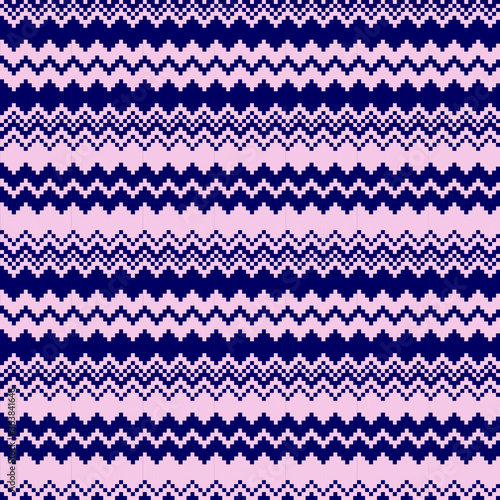 Pink Navy Christmas fair isle pattern background for fashion textiles, knitwear and graphics