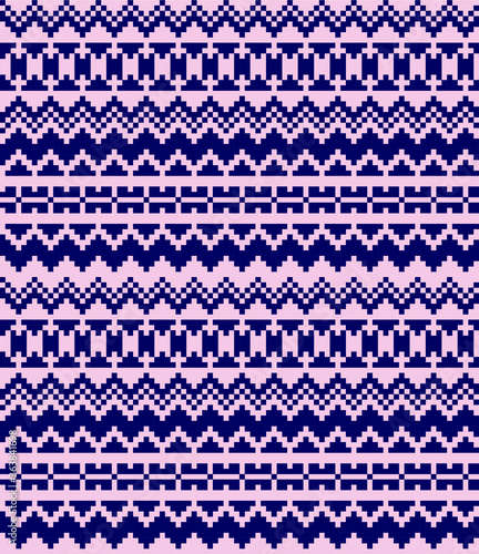 Pink Navy Christmas fair isle pattern background for fashion textiles, knitwear and graphics