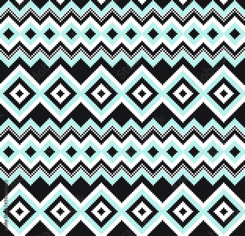 Sky Blue Christmas fair isle pattern background for fashion textiles, knitwear and graphics