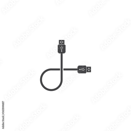 USB cable logo vector icon illustration