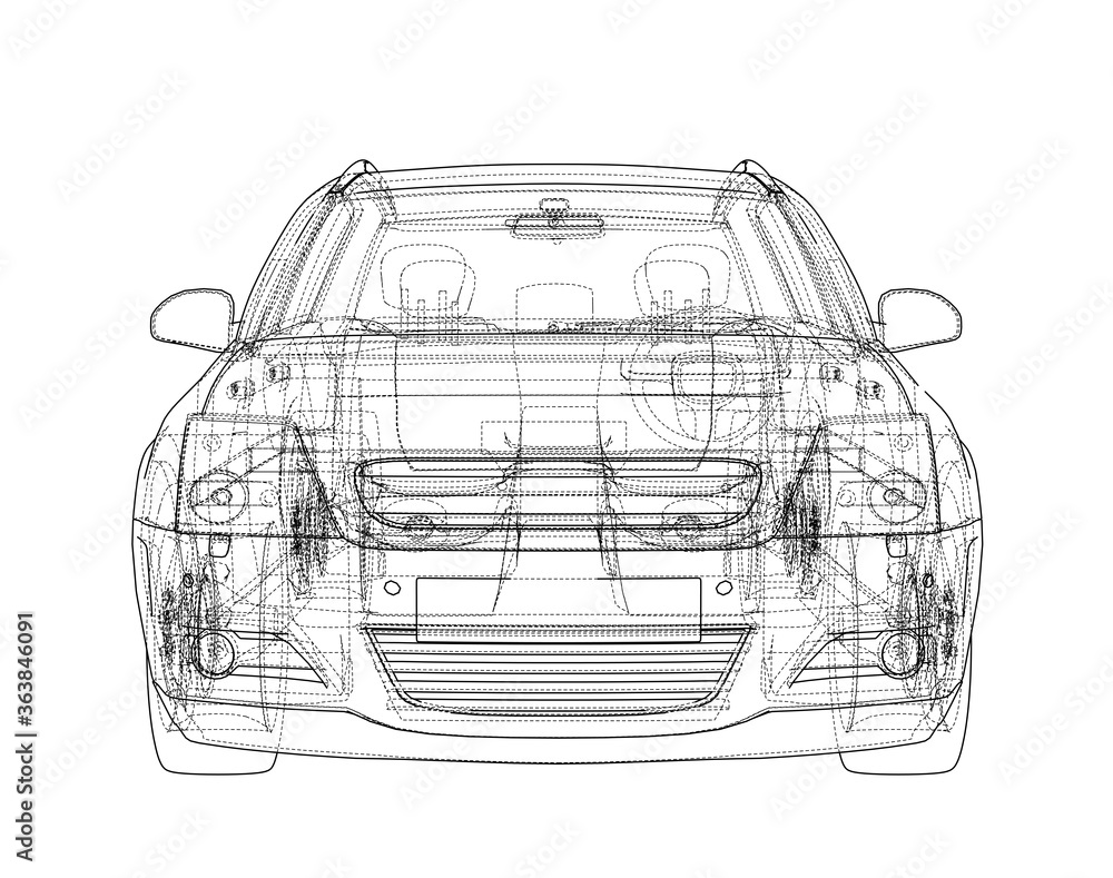 Concept car. 3D illustration