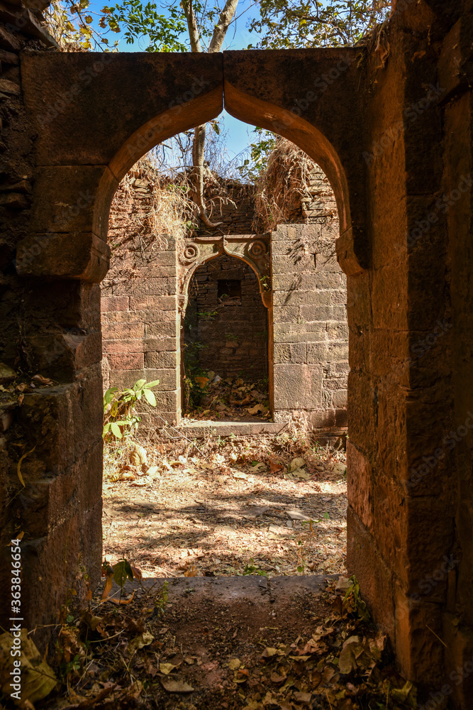 View of historic Ginnorgarh Fort, Delawadi near Bhopal.