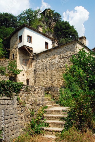 Fototapeta Naklejka Na Ścianę i Meble -  The monastery of Spiliotissa of Aristi village, one of the 45 villages known as Zagoria or Zagorochoria in Epirus region of southwestern Greece, August 10 2010.