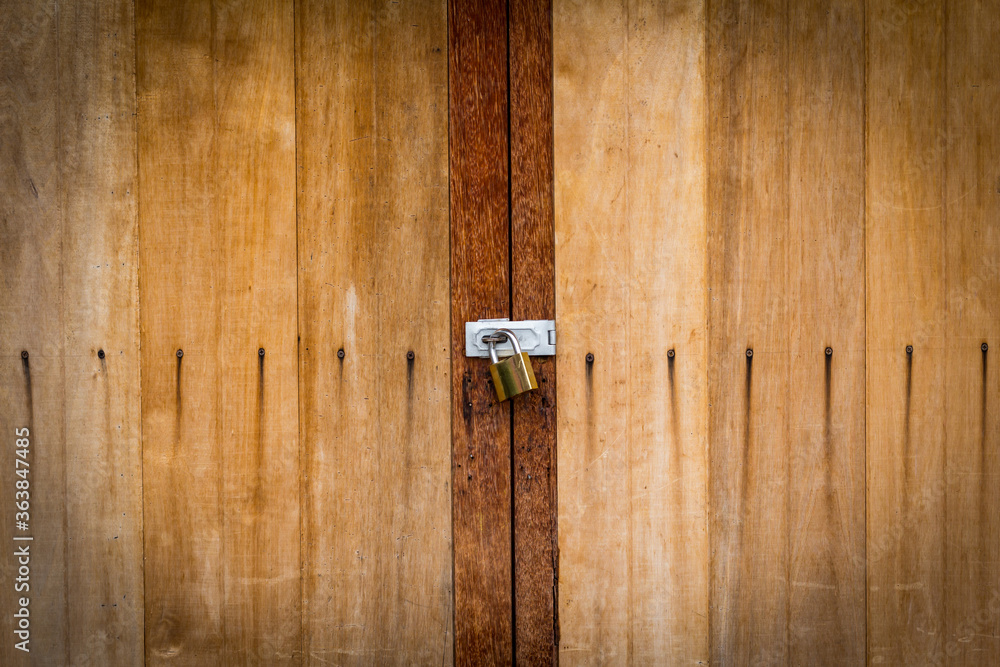 Ghost lock door and shadow background, select focus Ghost lock door and shadow background, select focus