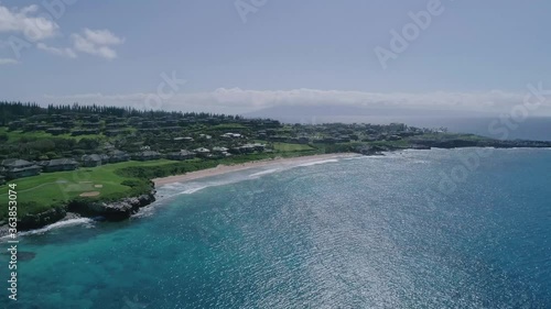 Wallpaper Mural Aerial view of luxurious golf course resort coastline in the pacific.  Torontodigital.ca