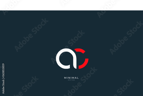 Alphabet letter icon logo AC or CA