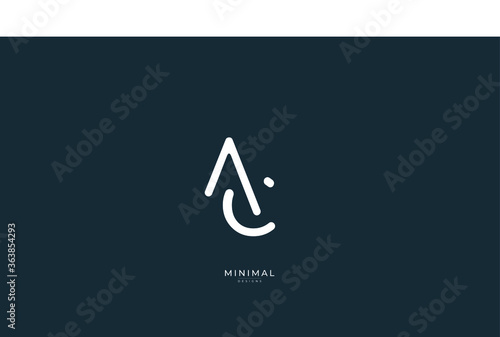 Alphabet letter icon logo AC or CA