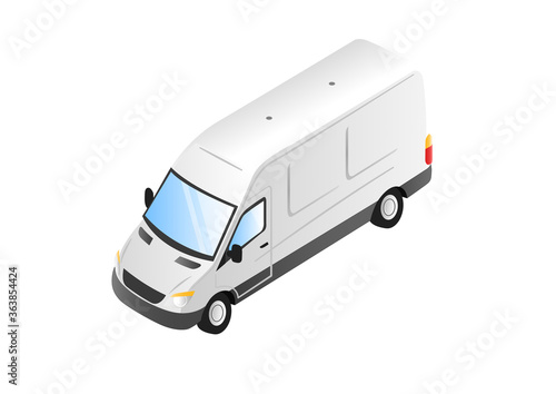 Weißer Lieferwagen isometrische Illustration photo