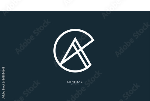 Alphabet letter icon logo AC or CA