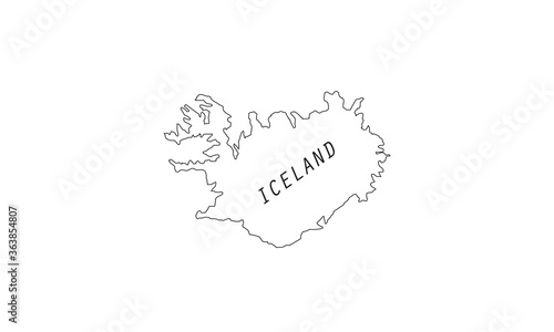 Iceland map outline country vector illustration