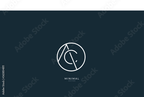 Alphabet letter icon logo AC or CA