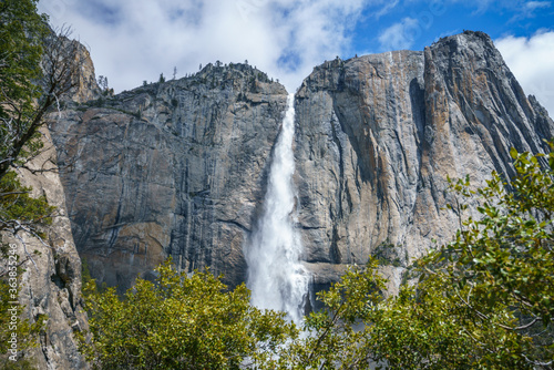 hiking the upper yosemite falls trail in yosemite national park in california, usa