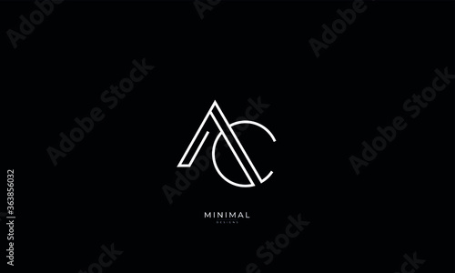 Alphabet letter icon logo AC or CA