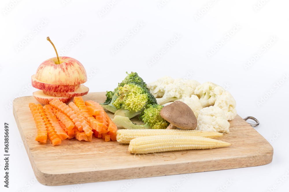 fruits and vegetables on a white background fruits and vegetables on a white background