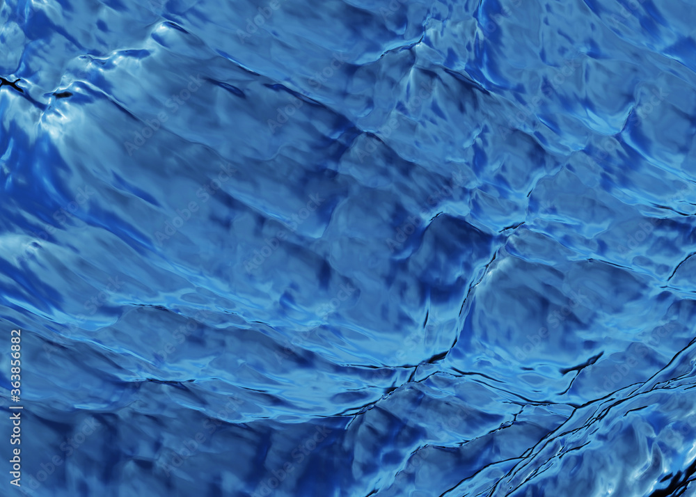 a blue sea water surface background, 3d render